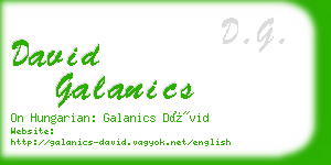 david galanics business card